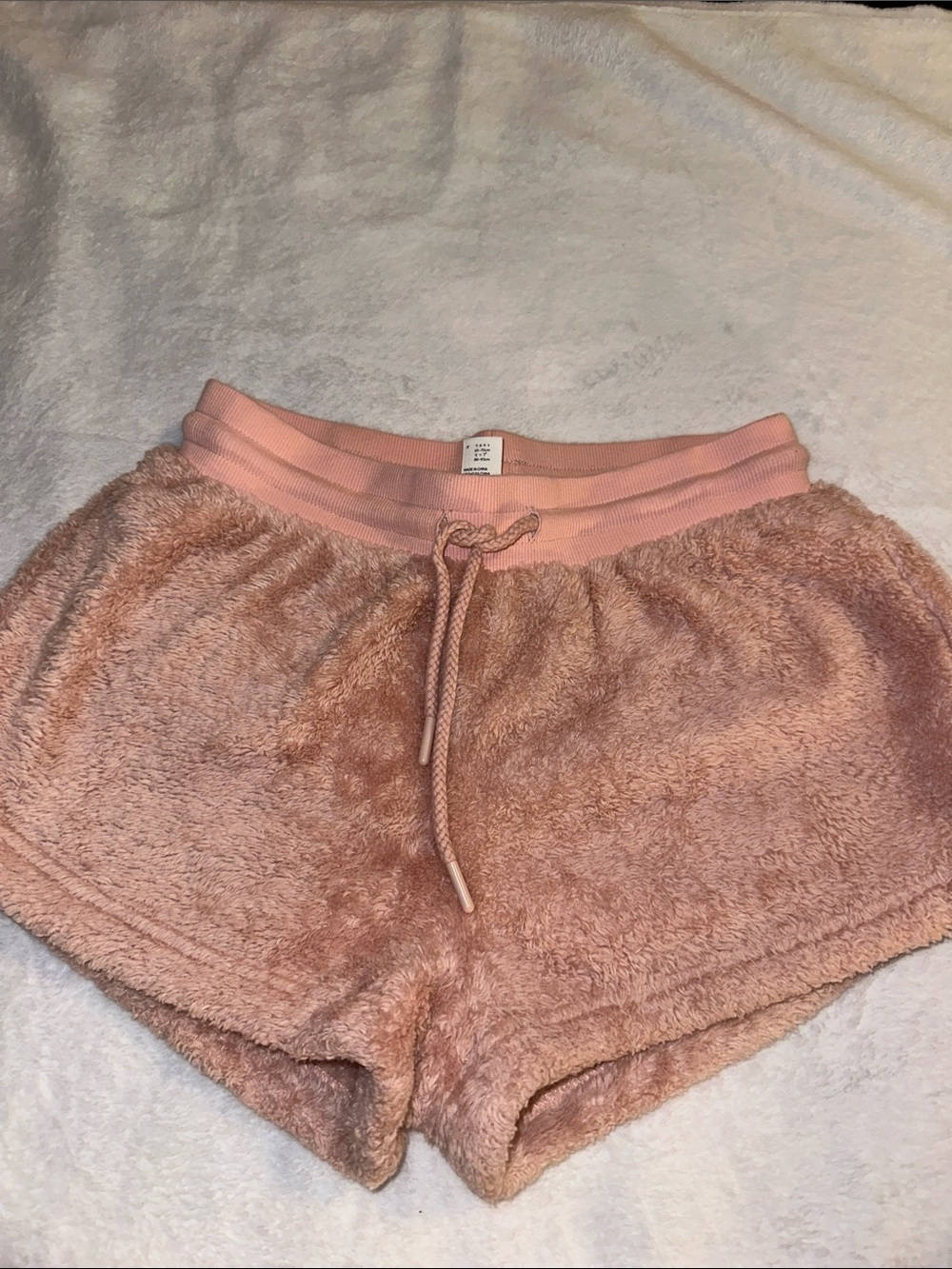 Forever 21 Plush Drawstring Lounge Shorts - Dusty/light Pink